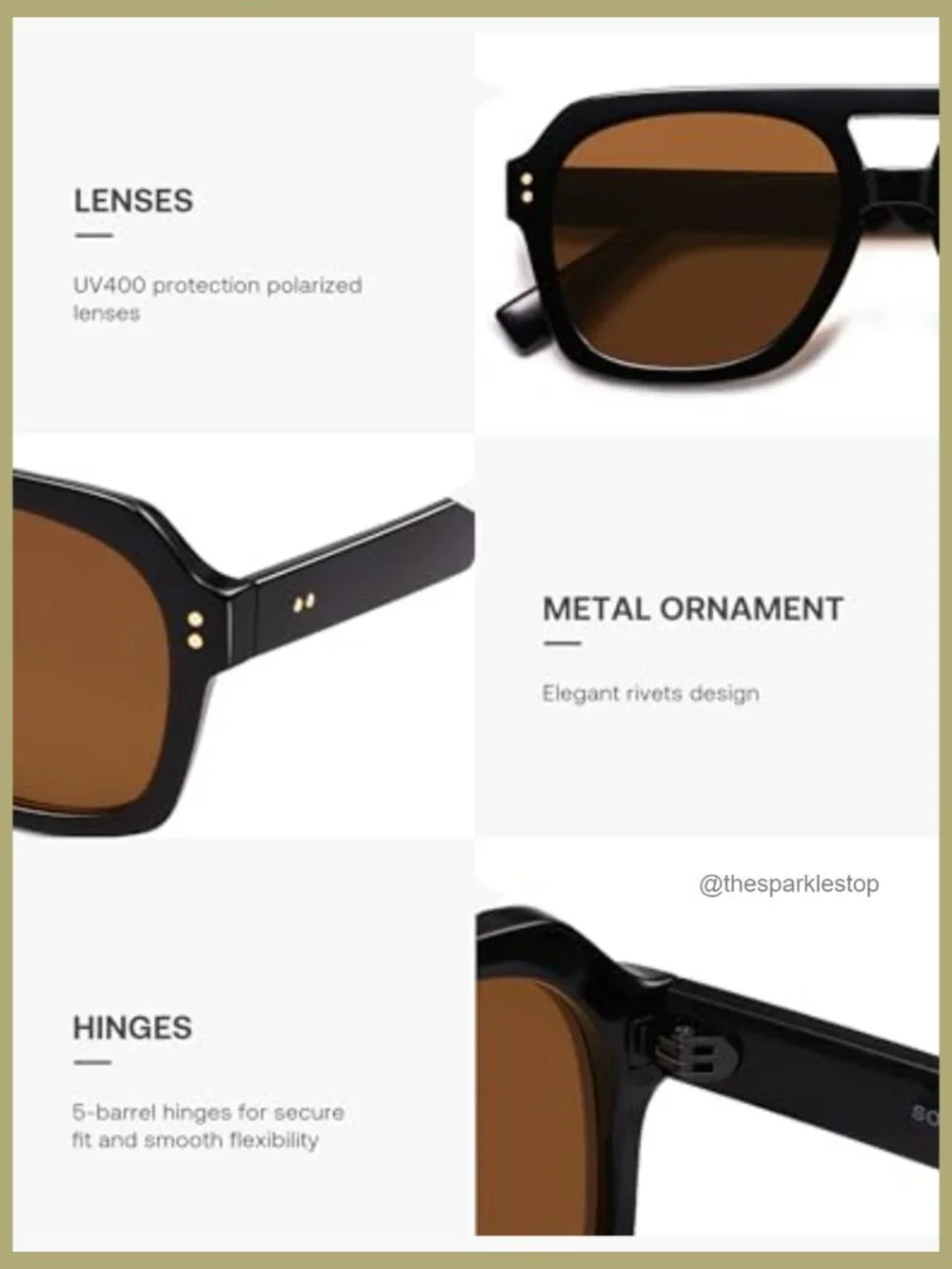 Retro Polarized Aviator Sunglasses with TAC Lenses